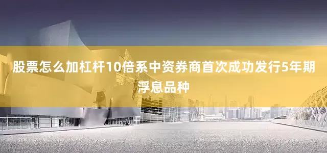 股票怎么加杠杆10倍系中资券商首次成功发行5年期浮息品种